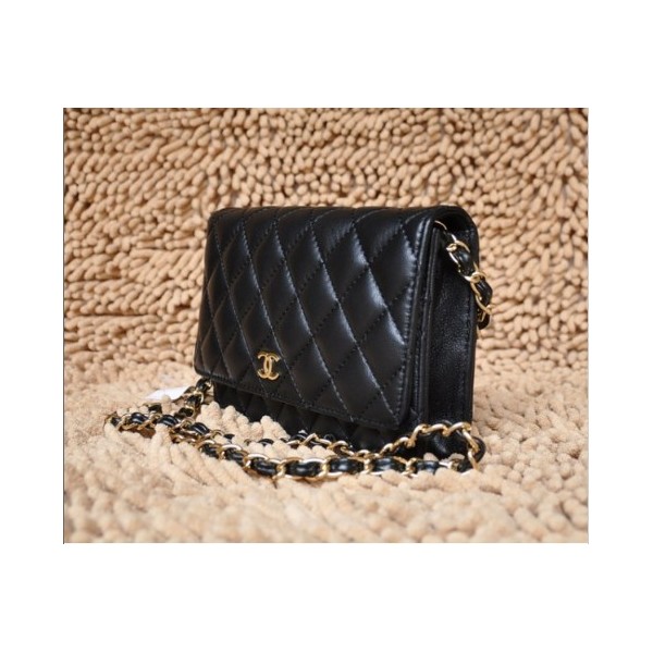 Chanel 2011 Nouvelle Portefeuilles Agneau Noir A33814 Avec Oro H