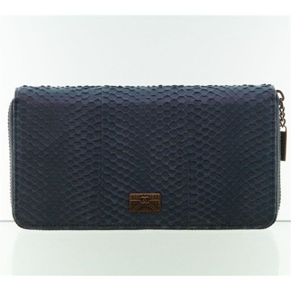 Chanel 2012 Noire En Muir Portefeuilles Serpente Zip