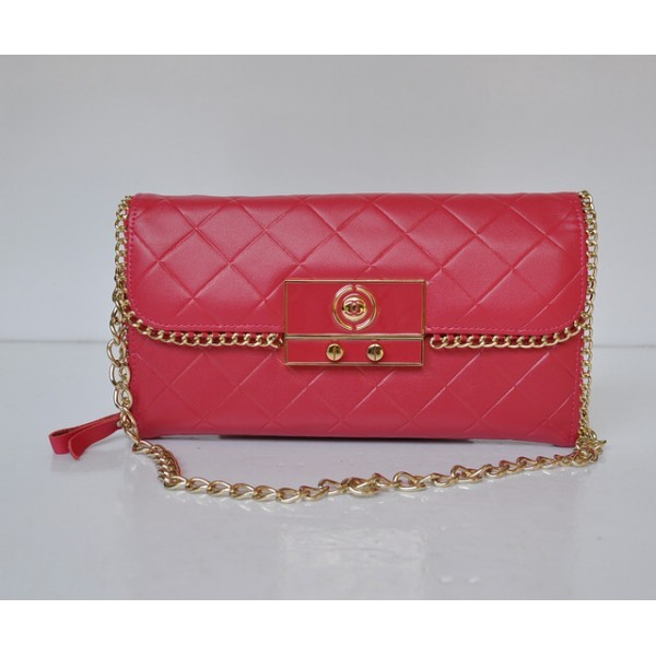 Chanel 2012 Quilted Portafogli In Pelle Di Agnello Peachblow Ste