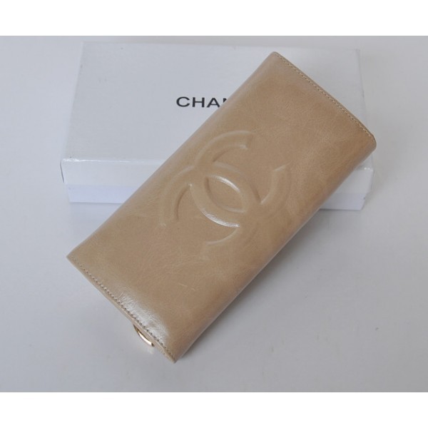 Chanel 2012 Abricot Portefeuilles E Btec Nc En Veau Estampe