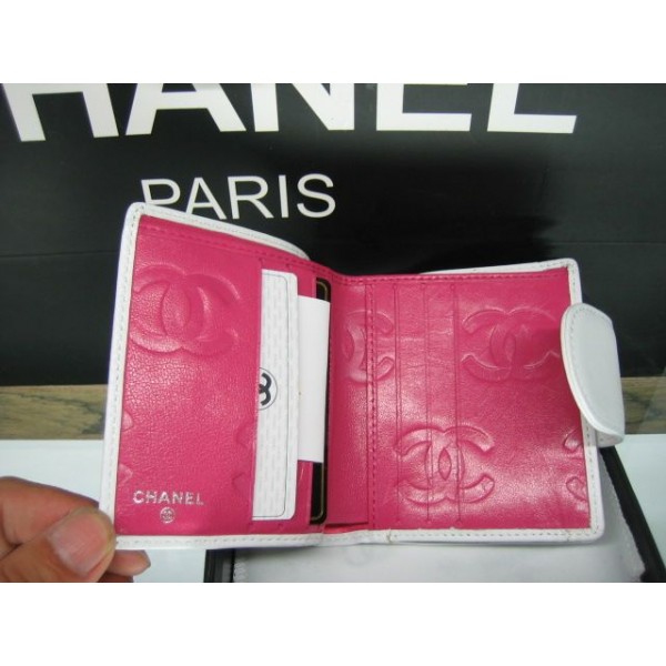 Chanel A26720 Portefeuilles Blanc Avec Dagneau Nc Logo Noire