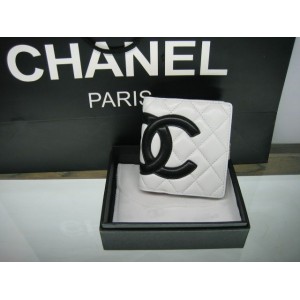 Chanel A26720 Portefeuilles Blanc Avec Dagneau Nc Logo Noire