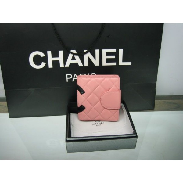 Chanel A26720 Portefeuilles Rose Avec Dagneau Nc Logo Noire