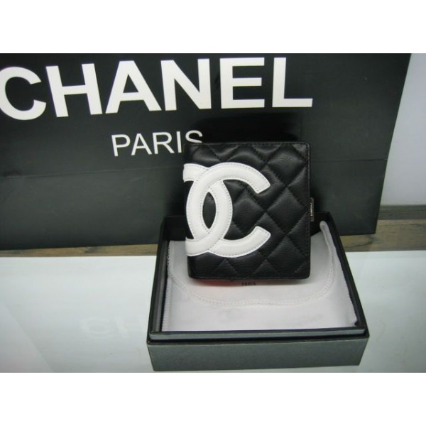 Chanel A26720 Y01669 0229 Portefeuilles Noir Avec Logo Fc Blanc