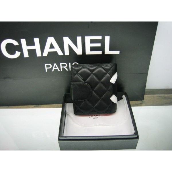 Chanel A26720 Y01669 0229 Portefeuilles Noir Avec Logo Fc Blanc