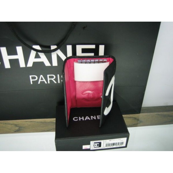 Chanel A26723 Y01669 0229 Portefeuilles Blanc Noir Avec Logo Dop
