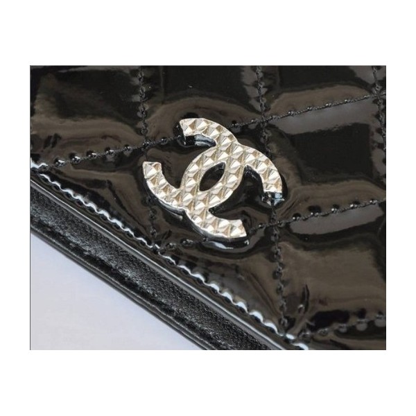 Chanel A31508 Portefeuilles Muir Noir Avec En Brevetti Chanel Fi