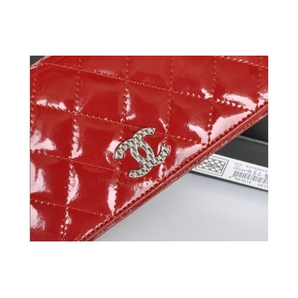 Chanel A31508 Brevetti Portefeuilles En Rouge Muir