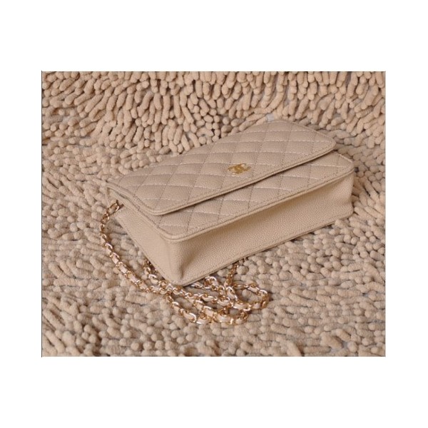 Chanel A33814 Caviar Abricot Portefeuilles En Muir