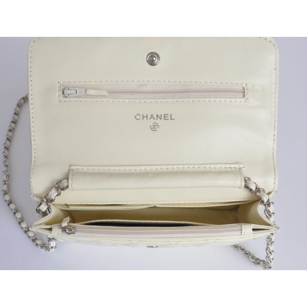 Chanel A33814 Off Portefeuilles Dagneau Blanc Avec Shw