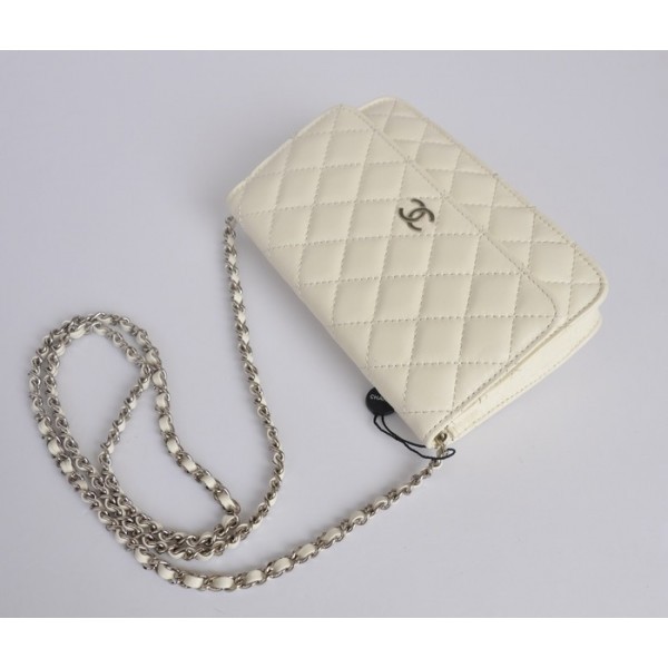 Chanel A33814 Off Portefeuilles Dagneau Blanc Avec Shw