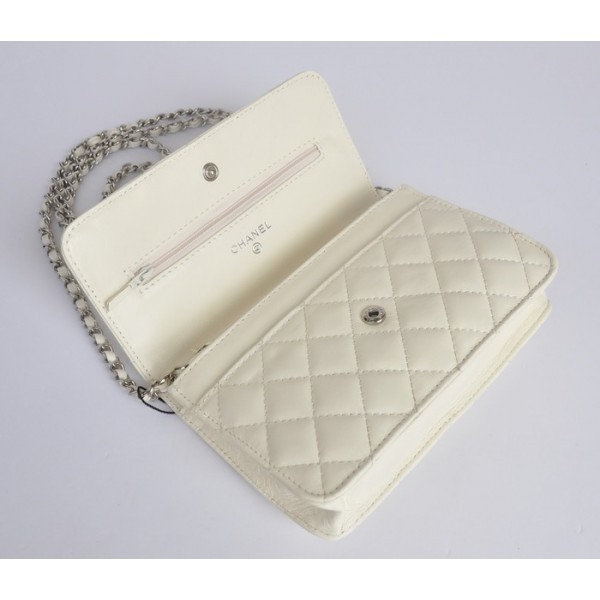 Chanel A33814 Off Portefeuilles Dagneau Blanc Avec Shw