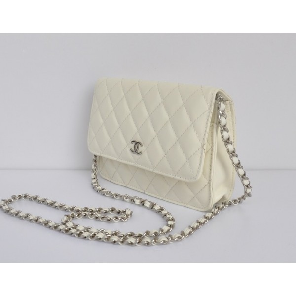 Chanel A33814 Off Portefeuilles Dagneau Blanc Avec Shw