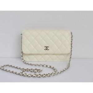 Chanel A33814 Off Portefeuilles Dagneau Blanc Avec Shw