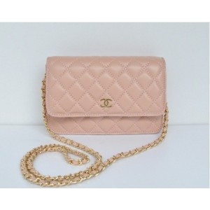 Chanel A33814 Portefeuilles Classique En Rose Agneau Avec Ghw