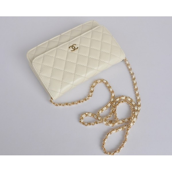 Chanel A33814 Portefeuilles Muir En Blanc Dagneau Off Avec Ghw