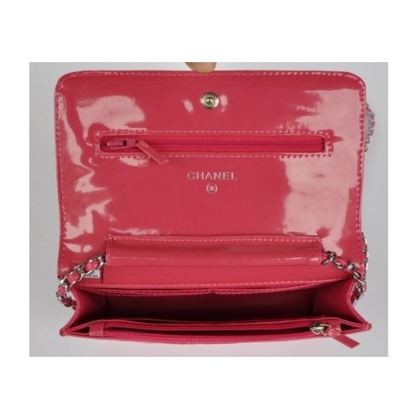 Chanel A33814 Portefeuilles Muir Verni En Rouge Peach Avec Shw