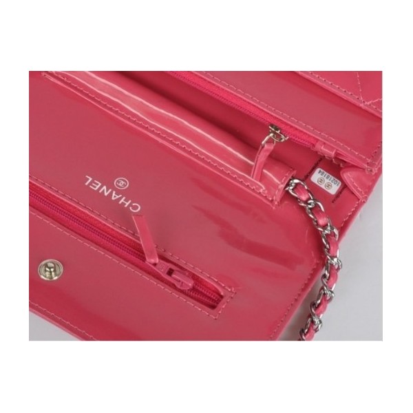 Chanel A33814 Portefeuilles Muir Verni En Rouge Peach Avec Shw