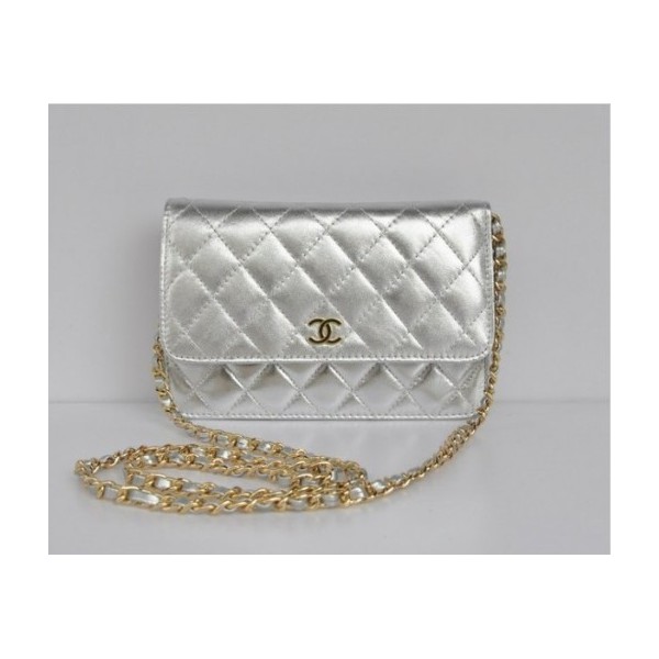 Chanel A33814 Portefeuilles Agneau En Muir Dargent Avec Oro Hw