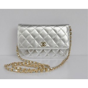 Chanel A33814 Portefeuilles Agneau En Muir Dargent Avec Oro Hw