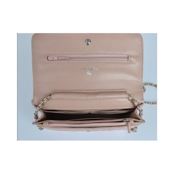 Chanel A33814 Portefeuilles Agneau Rose Avec Dargent Hw