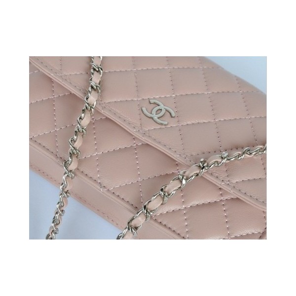 Chanel A33814 Portefeuilles Agneau Rose Avec Dargent Hw