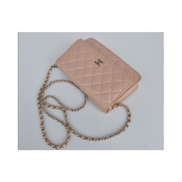 Chanel A33814 Portefeuilles Agneau Rose Avec Dargent Hw