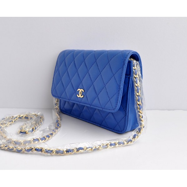 Chanel A33814 Portefeuilles Avec Bleu Dagneau Da Inizione