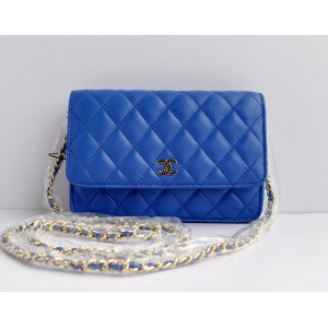 Chanel A33814 Portefeuilles Avec Bleu Dagneau Da Inizione