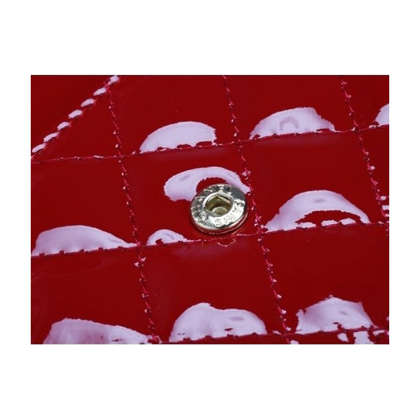 Chanel A33814 Portefeuilles Veau En Vernis Rouge Avec Lo Hw
