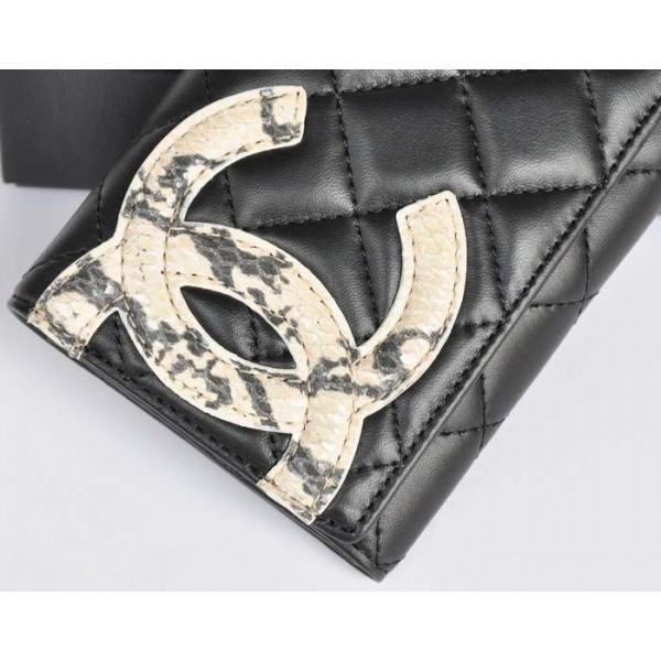 Chanel Portefeuilles 2012 Noir Avec Dagneau Nc Logo Serpent Vei
