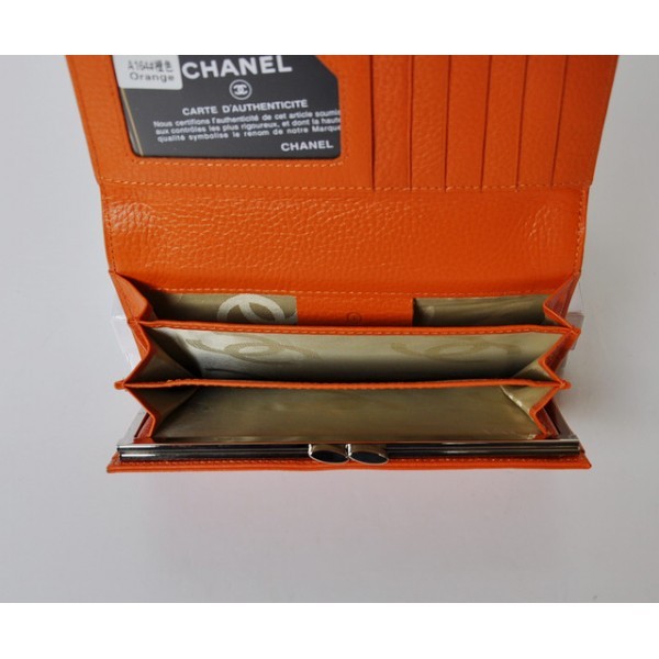 Chanel Portefeuilles Classiques En Veau Dorange Sollievo Logo A