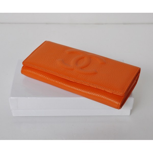 Chanel Portefeuilles Classiques En Veau Dorange Sollievo Logo A