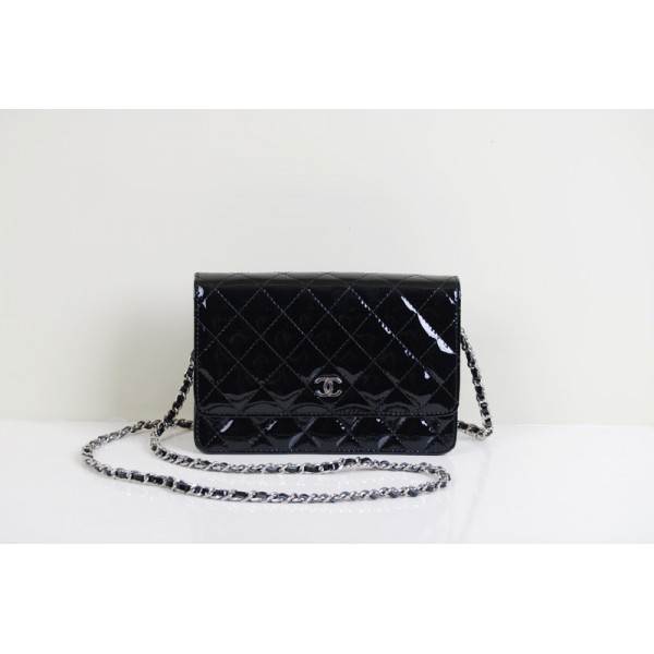 Portefeuilles Chanel A33814 Muir Verni En Noir Avec Shw