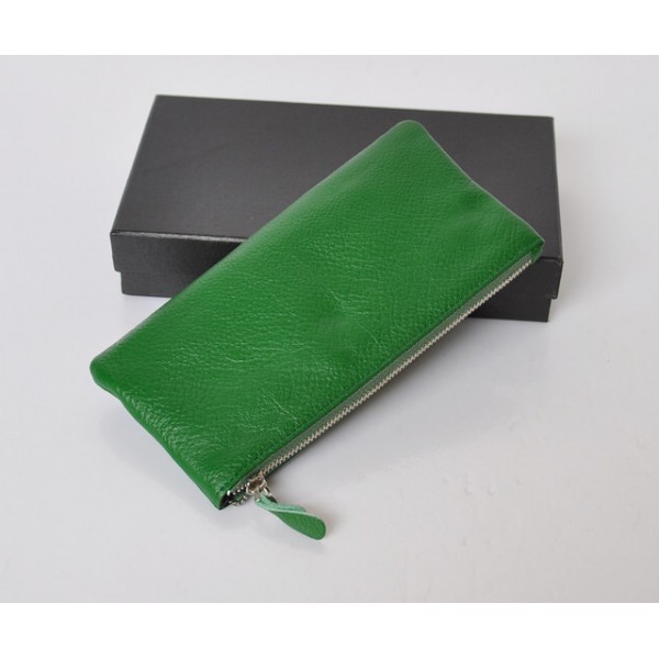 Verde In Pelle Di Vitello Chanel 2012 Portafogli Con La Carta De