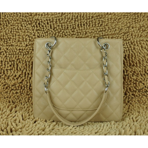 Chanel A20994 Caviar Leather Tote Shopping Gst Beige Con Shw