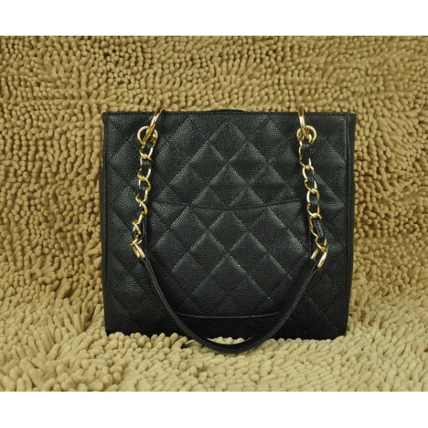 Chanel A20994 Gst Shopping Tote In Pelle Nera Caviar Con Ghw