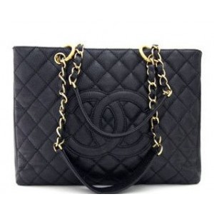 Chanel A20995 Classic Black Caviar Leather Gst Shopping Bags