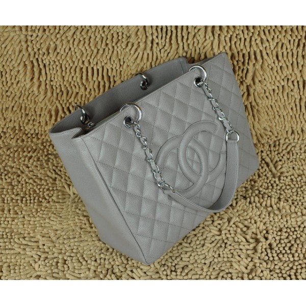 Chanel A20995 Classic Grigio Caviar Leather Gst Shopping Bags