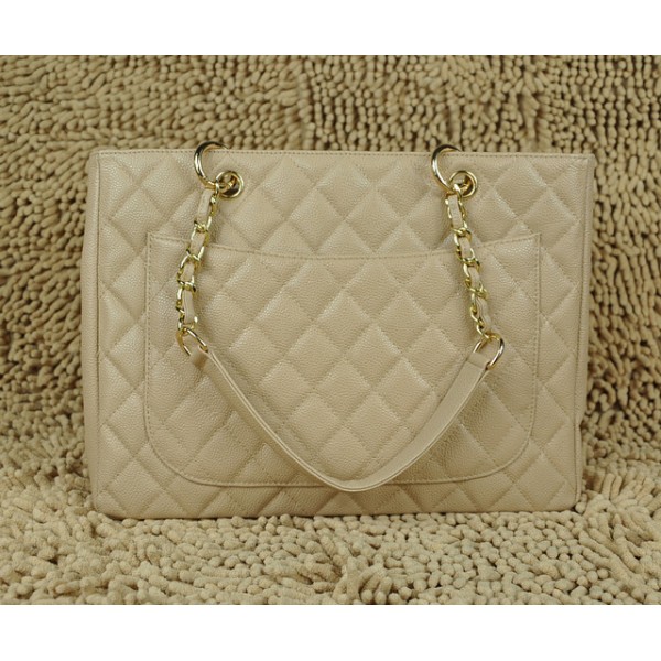 Chanel A20995 Gst Shopping Tote In Pelle Caviar Beige Con Ghw