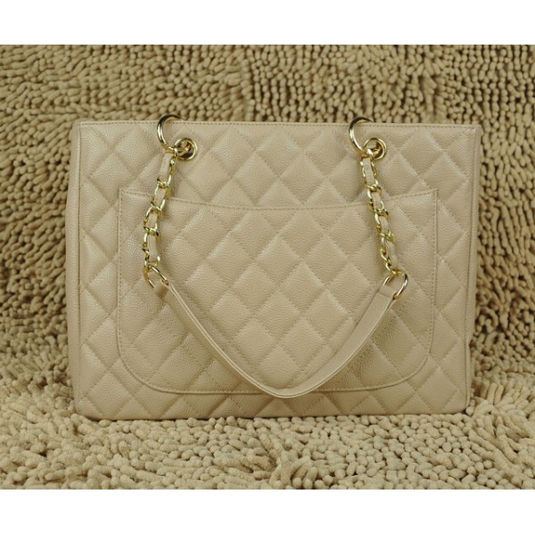 Chanel A20995 Gst Shopping Tote In Pelle Caviar Beige Con Ghw