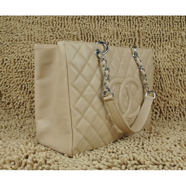 Chanel A20995 Gst Shopping Tote In Pelle Caviar Beige Con Ghw