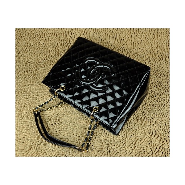 Chanel A20995 Gst Shopping Tote In Vernice Nera Con Ghw
