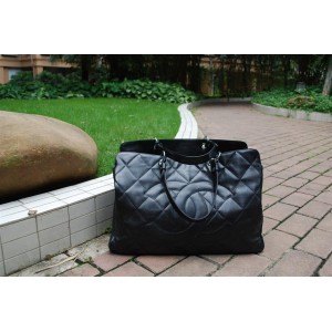 Chanel Classic Trapuntato In Pelle Fiore Nera Large Tote