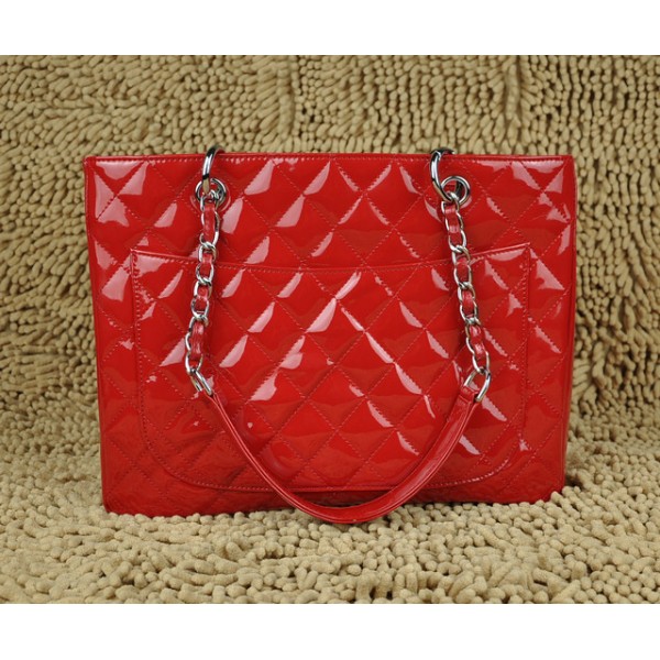 Chanel Vernice Rossa Borsa In Pelle A20995 Gst Con Hardware In A