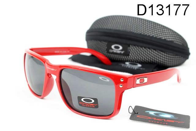 Oakley Holbrook Occhiali Da Sole Rosso Telaio Grigio Lente