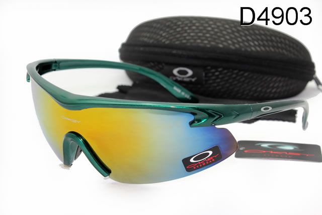 Oakley M Frame Occhiali Da Sole Shield Verde Telaio Giallo Blu Lente