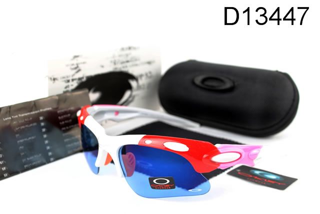 Oakley Plate AAA Occhiali Da Sole Bianco Rosso Rosa Telaio Blu Lente