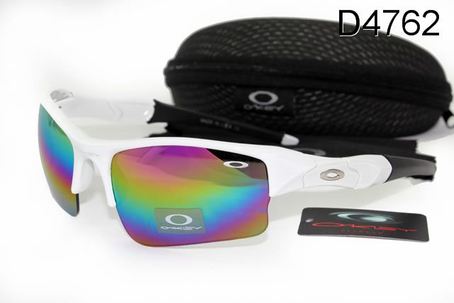 Oakley Flak Jacket Occhiali Da Sole Bianco Nero Telaio Colorato Lente