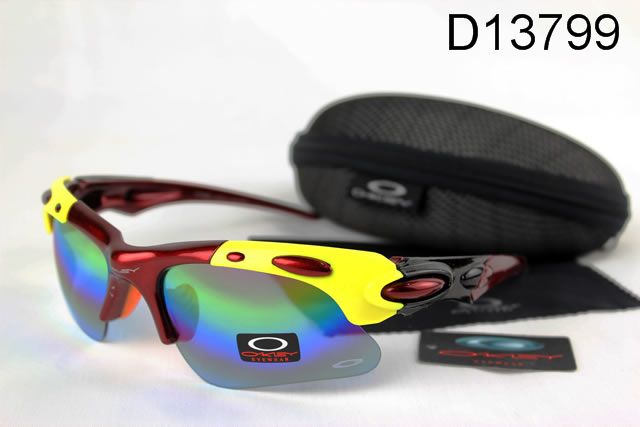 Oakley Plate Occhiali Da Sole Rainbow Lente Scuro Rosso Giallo Telaio